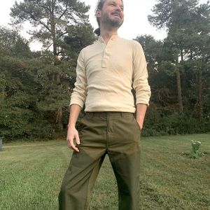 Vintage field pants, Rattlers, Army green, size 34 x 36 brush guard pants